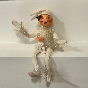 Annalee white Christmas elf doll